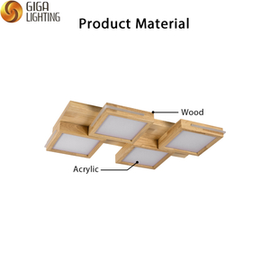 Современный декоративный квадратный светодиодный деревянный потолочный светильник