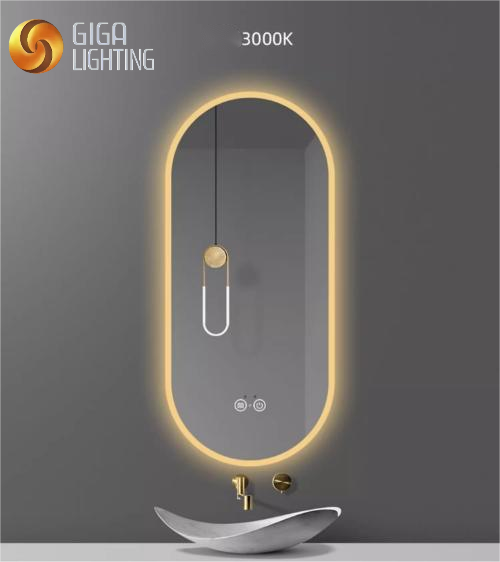 IP44 Smart Light, роскошное зеркало для ванной комнаты со светодиодной подсветкой, зеркало для унитаза, ванной комнаты, настенное крепление, настенное зеркало для унитаза